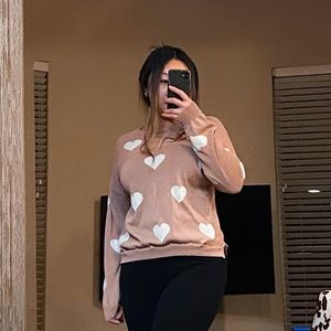 Beige & Hearts Longsleeve | Pink Lily